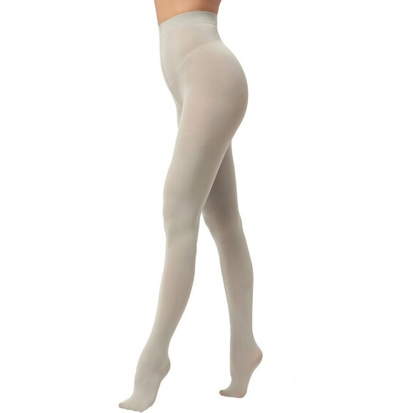 Women Grey Soft Opaque Tights EVERSWE Stretchy Comfortable Fashion Hosiery - Picture 3 of 4